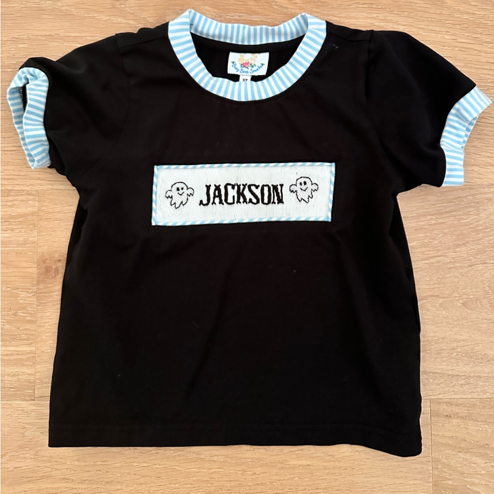 Jackson Kids Black Tee with Blue Accents